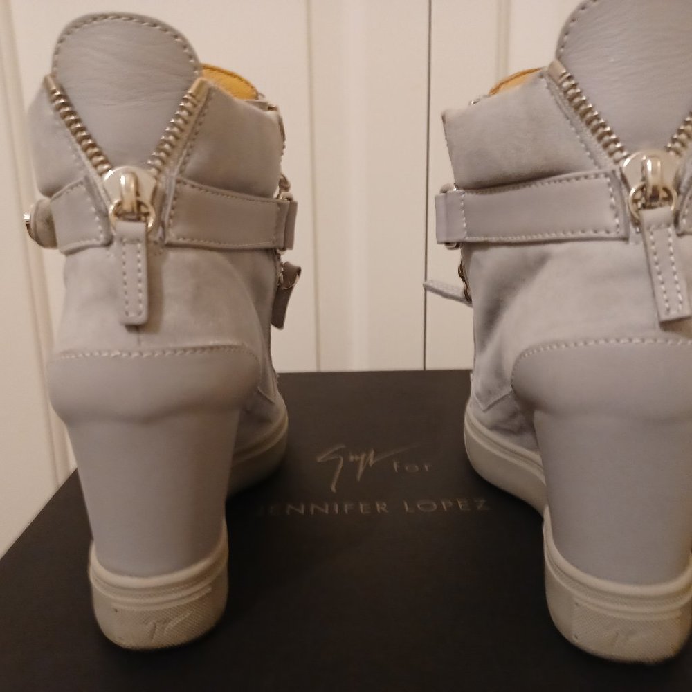 Giuseppe Zanotti for Jennifer Lopez Tiana Crystal High-Top Wedge Sneaker - Picture 5 of 11